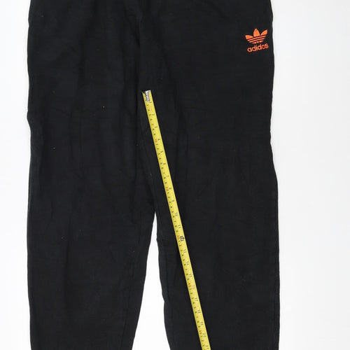 Adidas Mens Black Jogger Sweatpants L Regular Fit Elastic Waist