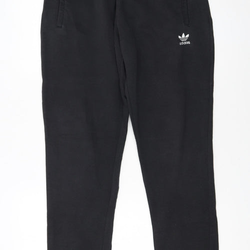 Adidas Men Black Jogger Sweatpants M Fleece Casual Tapered