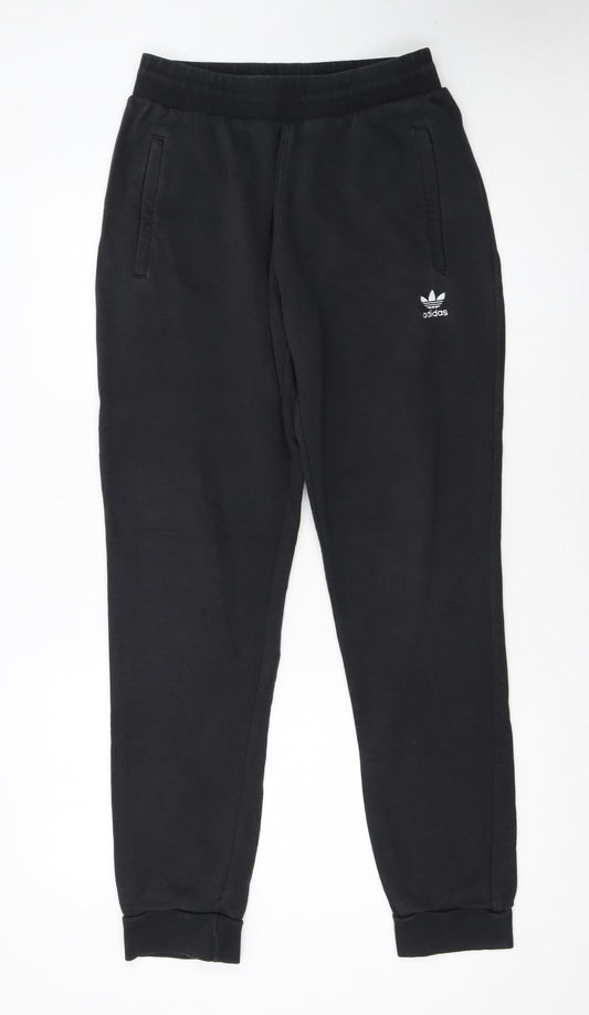 Adidas Men Black Jogger Sweatpants M Fleece Casual Tapered