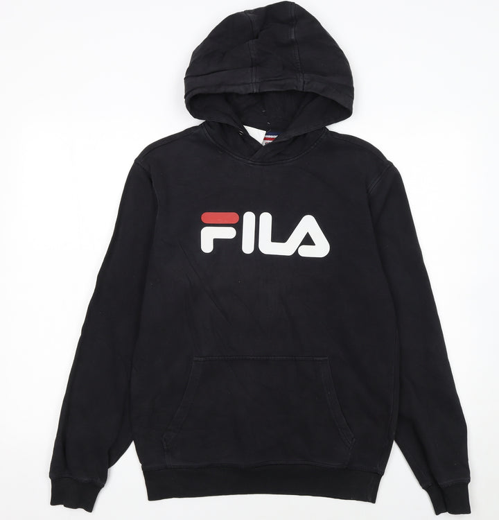 FILA Womens Black XS Pullover Hoodie With Logo Print