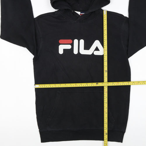 FILA Womens Black XS Pullover Hoodie With Logo Print
