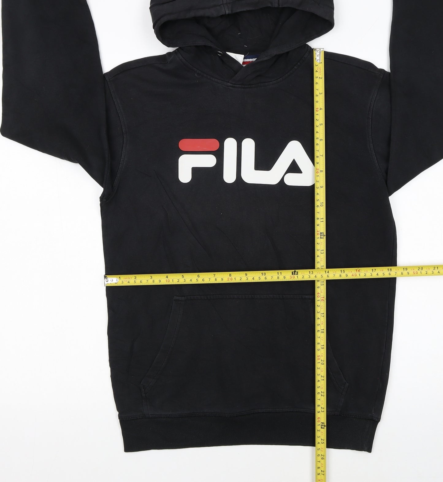 FILA Womens Black XS Pullover Hoodie With Logo Print