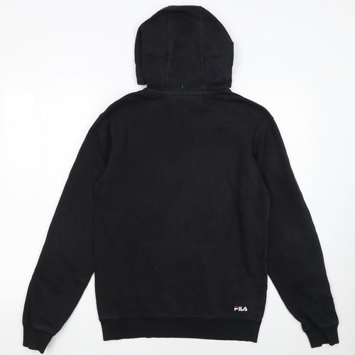FILA Womens Black XS Pullover Hoodie With Logo Print