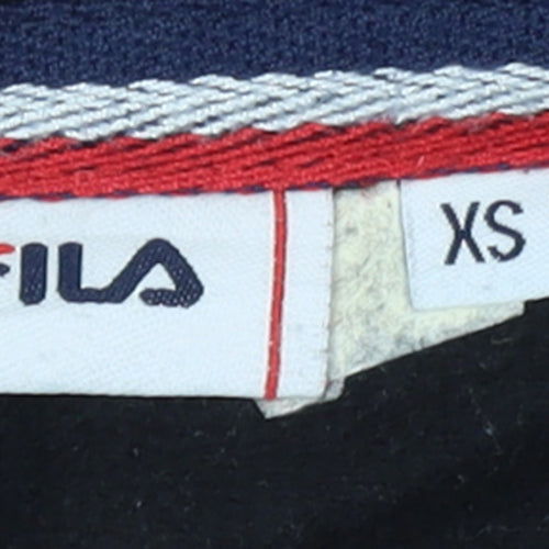 FILA Womens Black XS Pullover Hoodie With Logo Print