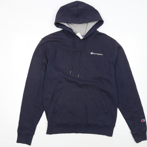 Champion Women's Navy Pullover Hoodie Size S Cotton Blend Logo
