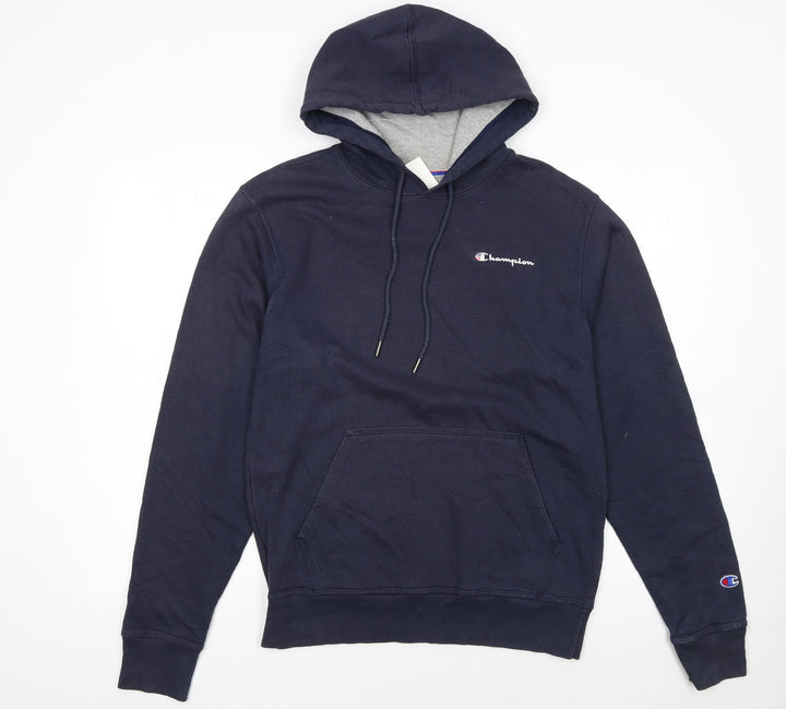 Champion Women's Navy Pullover Hoodie Size S Cotton Blend Logo