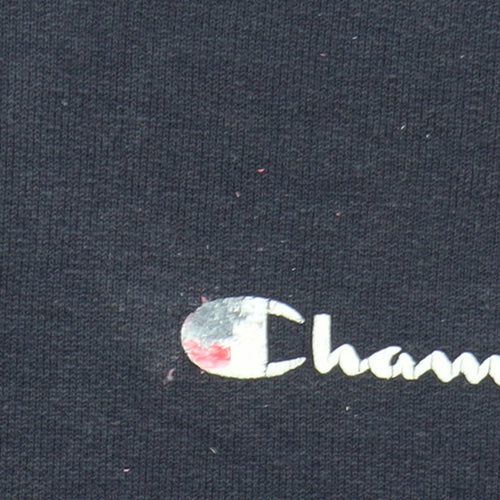 Champion Women's Navy Pullover Hoodie Size S Cotton Blend Logo