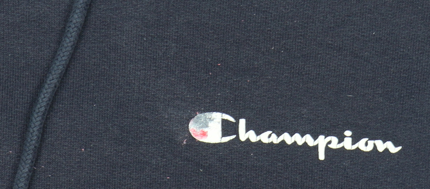 Champion Women's Navy Pullover Hoodie Size S Cotton Blend Logo