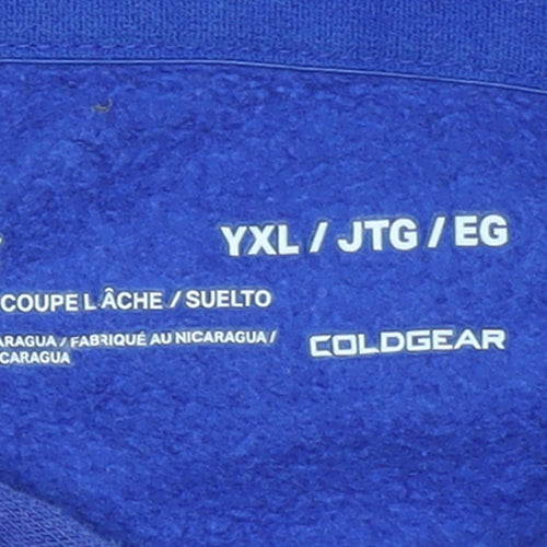 Under Armour Boys Blue XL Pullover Hoodie Fleece ColdGear Sportswear