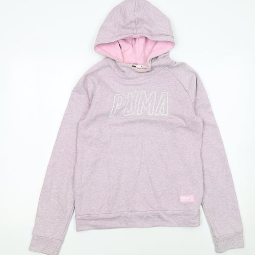 Puma Women's Pink Pullover Hoodie Small Cotton Blend
