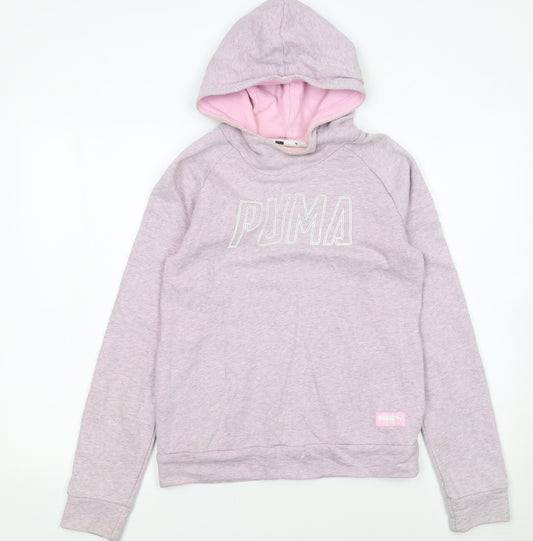 Puma Women's Pink Pullover Hoodie Small Cotton Blend