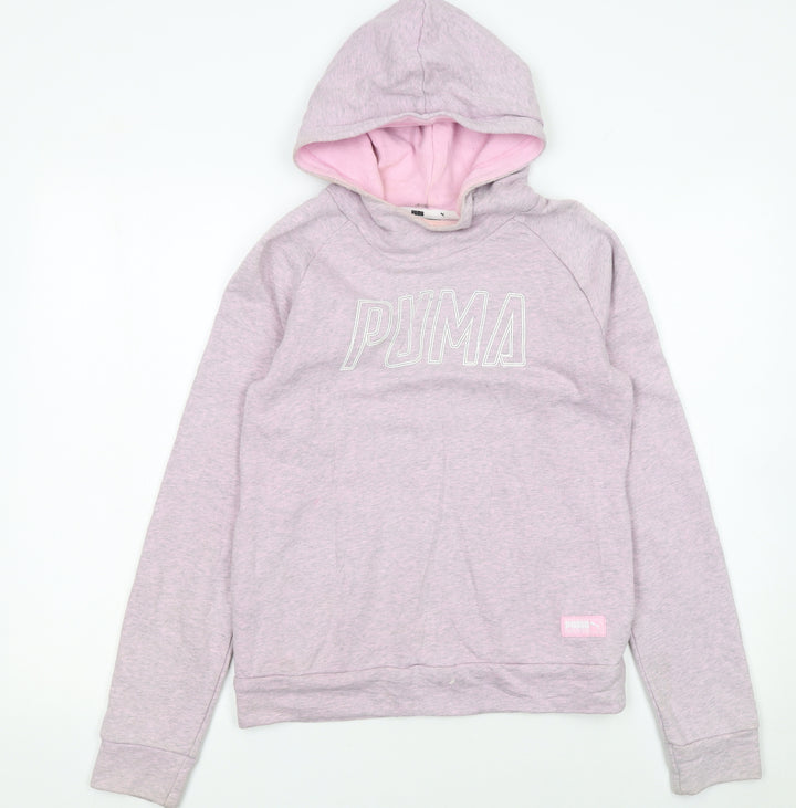 Puma Women's Pink Pullover Hoodie Small Cotton Blend