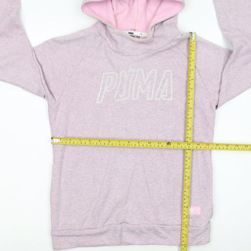 Puma Women's Pink Pullover Hoodie Small Cotton Blend