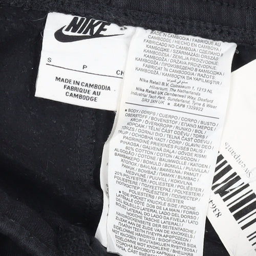 Nike Men's Black Jogger Sweatpants S Tapered Fit Logo Trim