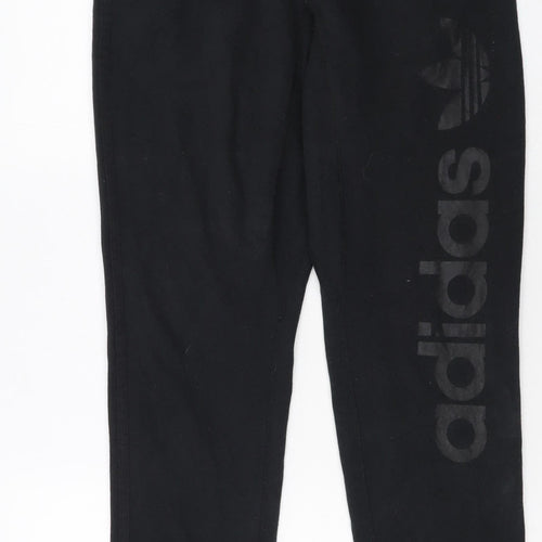 Adidas Womens Black Jogger Sweatpants S Tapered Fit Elastic Waist