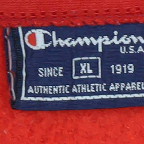 Champion Men's Red XL Track Jacket Full Zip Fleece Activewear