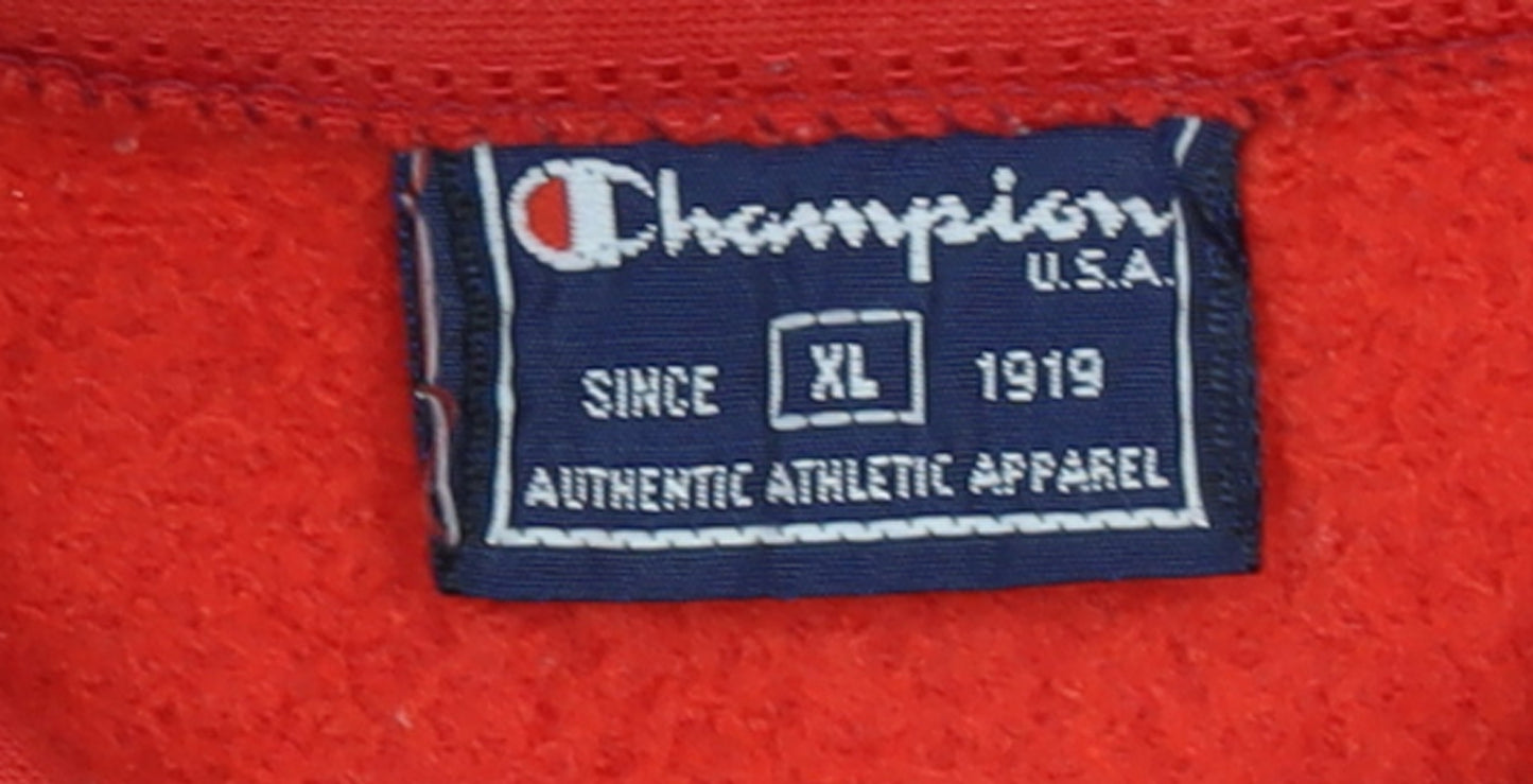 Champion Men's Red XL Track Jacket Full Zip Fleece Activewear