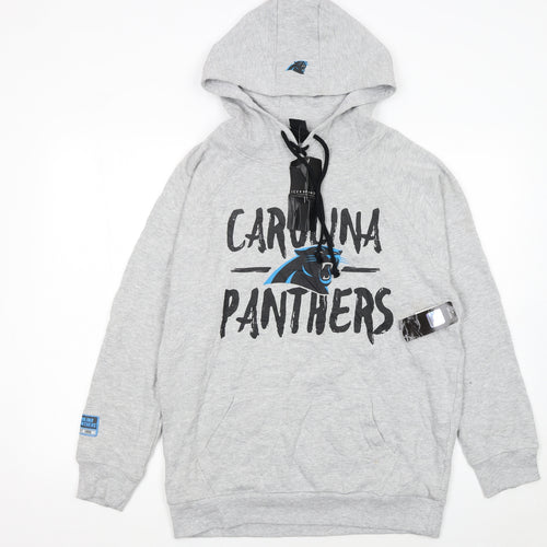 NFL Team Apparel Men's Grey Carolina Panthers Pullover Hoodie M