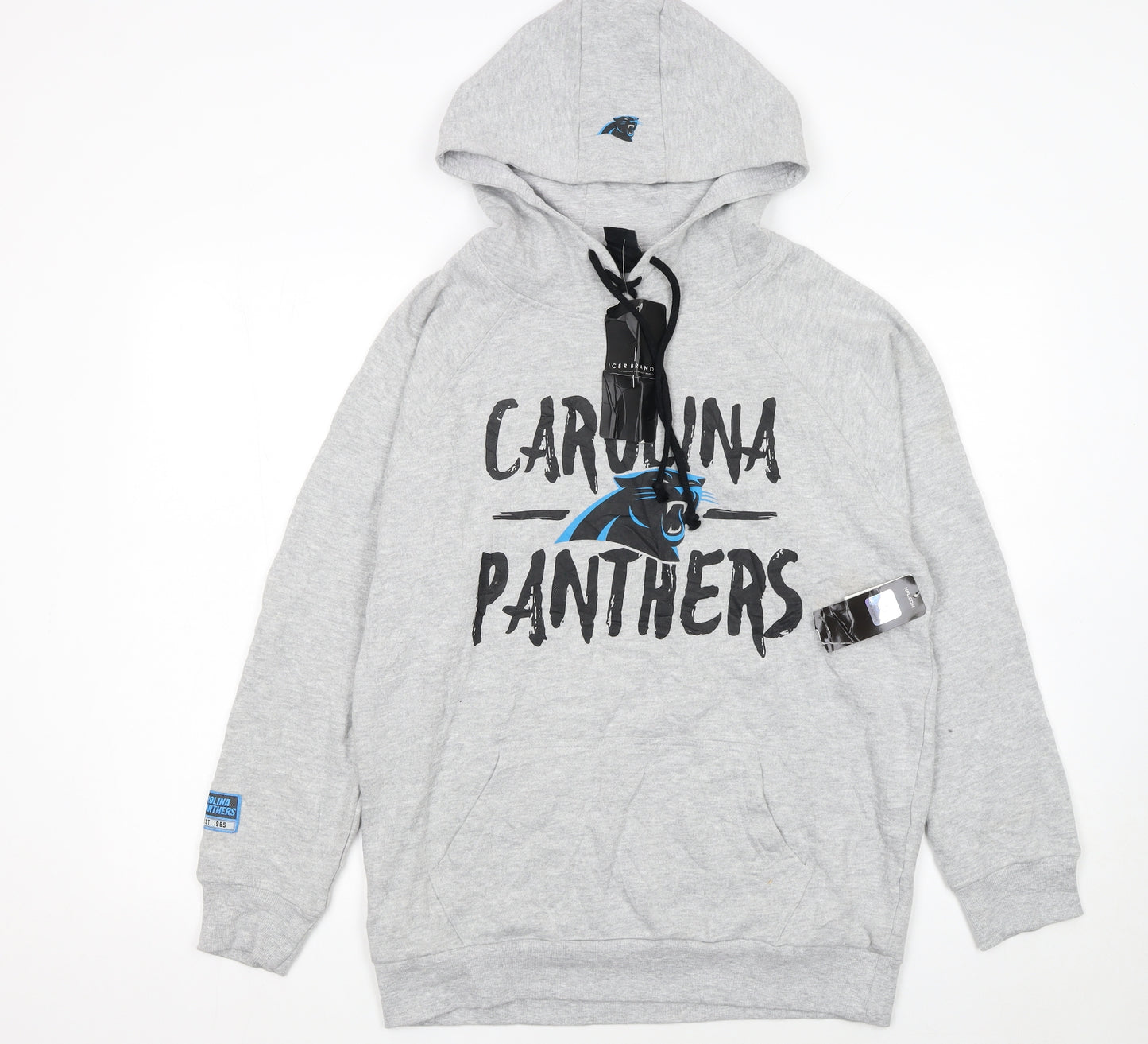 NFL Team Apparel Men's Grey Carolina Panthers Pullover Hoodie M