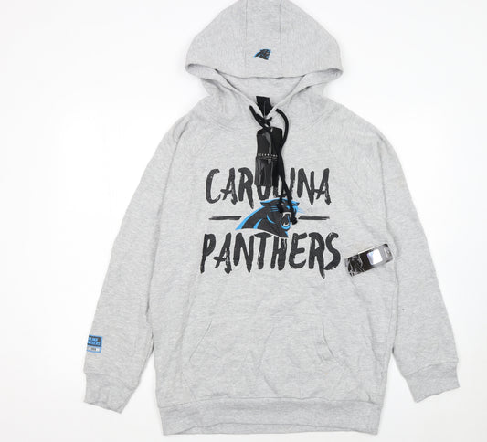 NFL Team Apparel Men's Grey Carolina Panthers Pullover Hoodie M