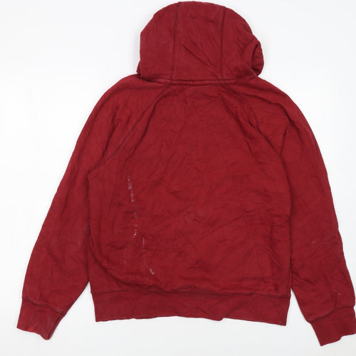 Nike Men's Red Pullover Hoodie S Graphic Print Cotton Blend