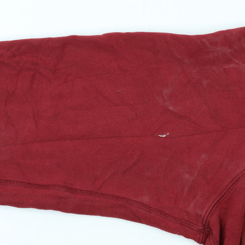 Nike Men's Red Pullover Hoodie S Graphic Print Cotton Blend