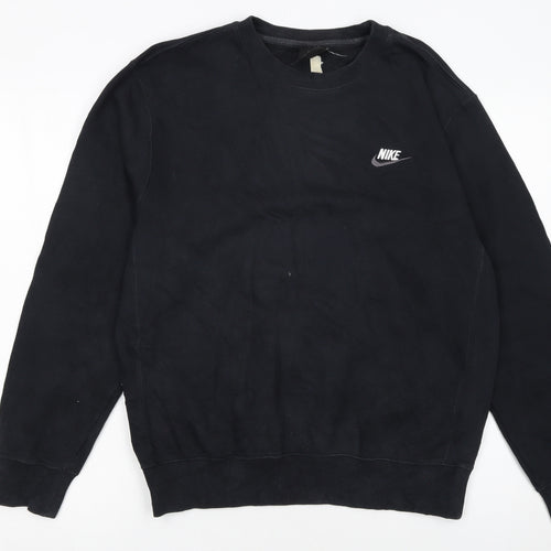 Nike Men Black Small Pullover Crew Neck Fleece Sweatshirt