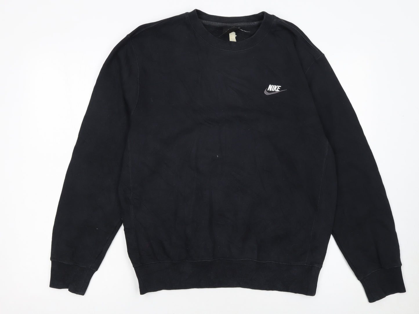 Nike Men Black Small Pullover Crew Neck Fleece Sweatshirt
