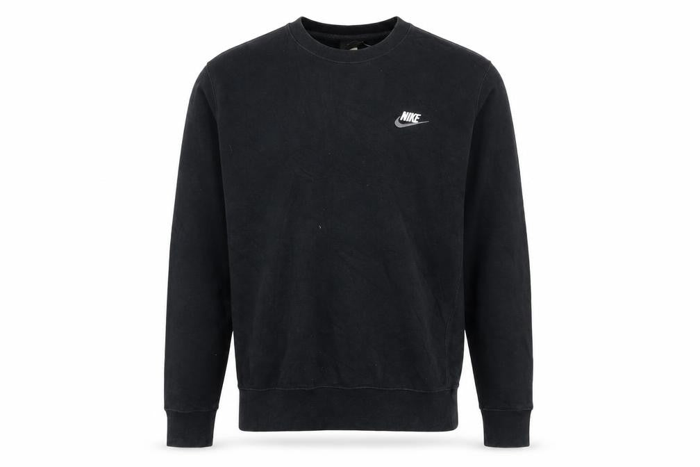 Front view of Nike Men Black Small Pullover Crew Neck Fleece Sweatshirt