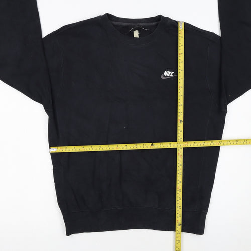 Nike Men Black Small Pullover Crew Neck Fleece Sweatshirt