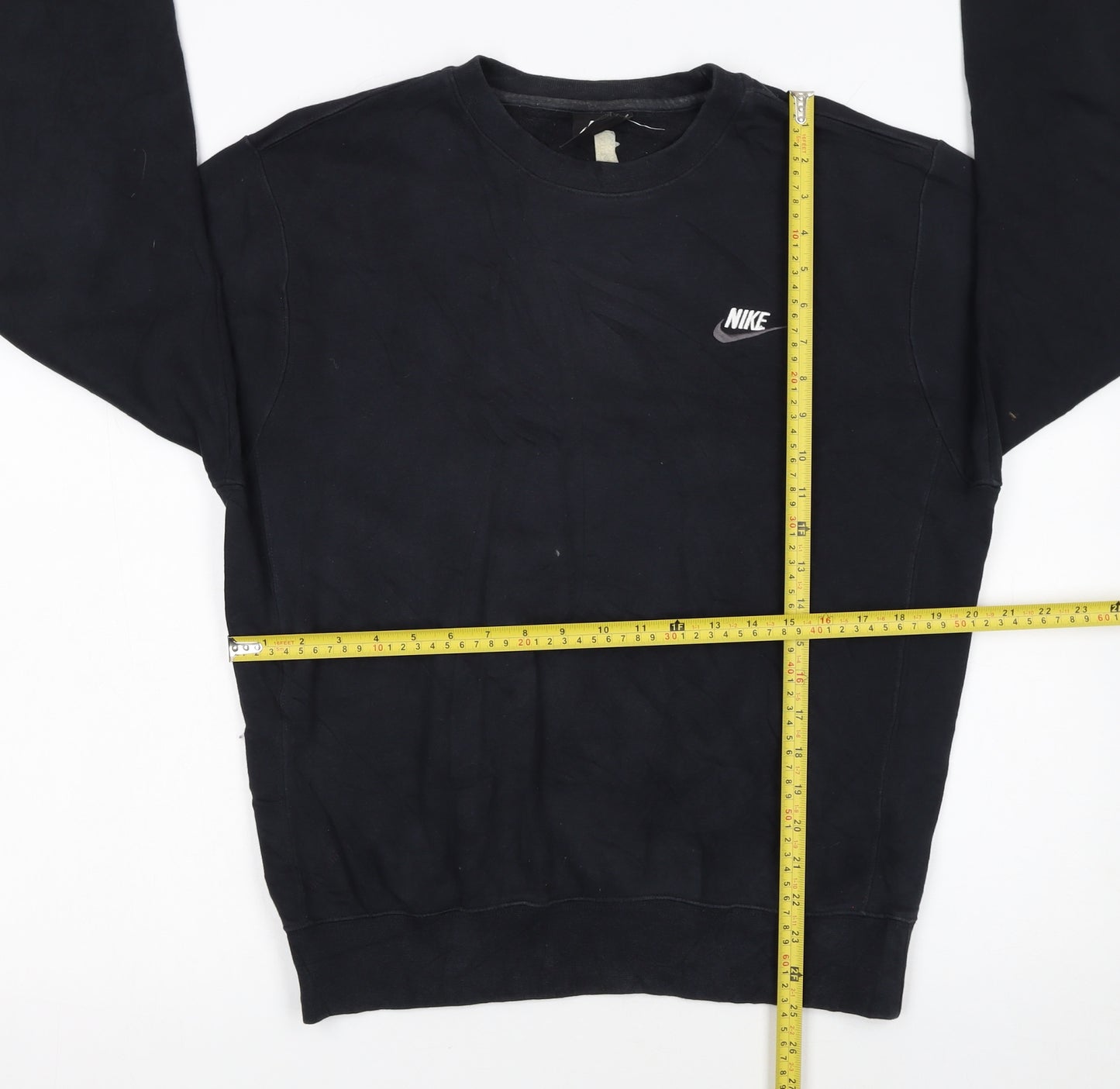 Nike Men Black Small Pullover Crew Neck Fleece Sweatshirt