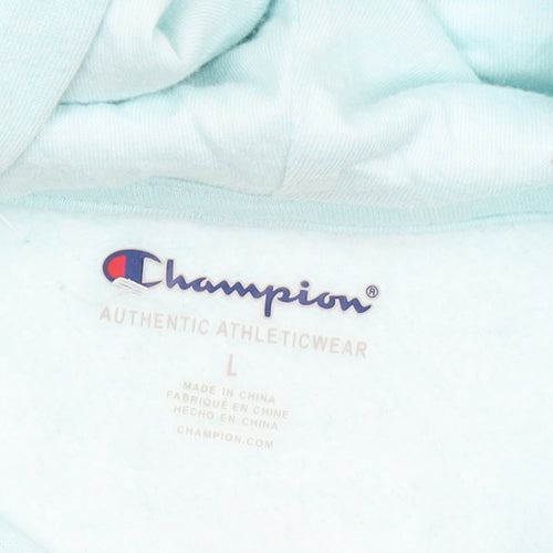 Champion Girls Blue Pullover Hoodie L Logo Fleece Sweatshirt