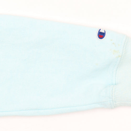 Champion Girls Blue Pullover Hoodie L Logo Fleece Sweatshirt
