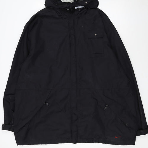 Nike Men's Black 2XL Windbreaker Hooded Active Jacket