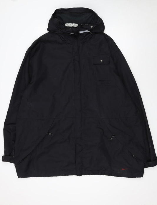 Nike Men's Black 2XL Windbreaker Hooded Active Jacket