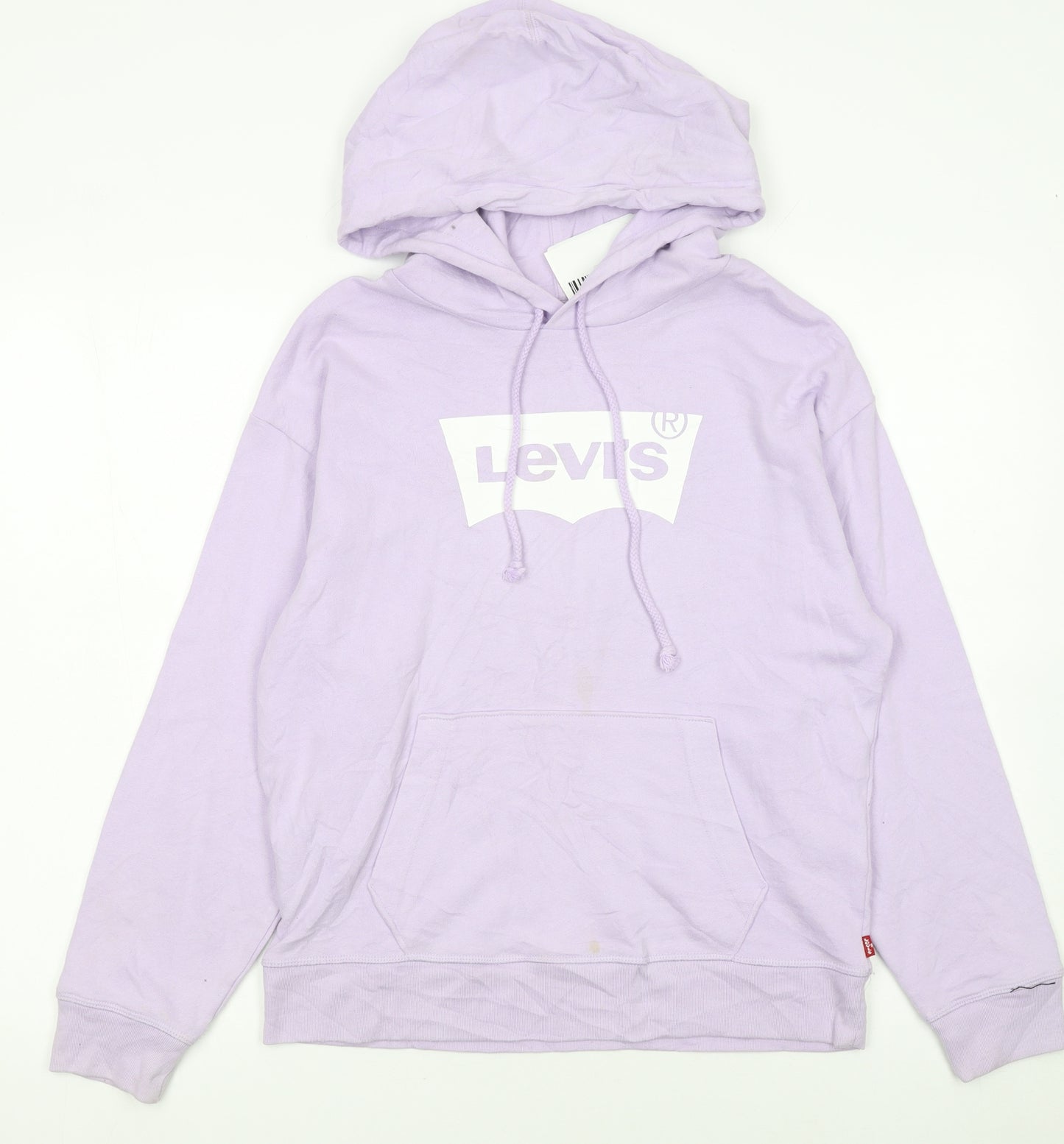 Levi's Girls Purple Pullover Hoodie S Logo Graphic Cotton Sweatshirt