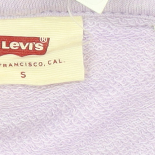 Levi's Girls Purple Pullover Hoodie S Logo Graphic Cotton Sweatshirt