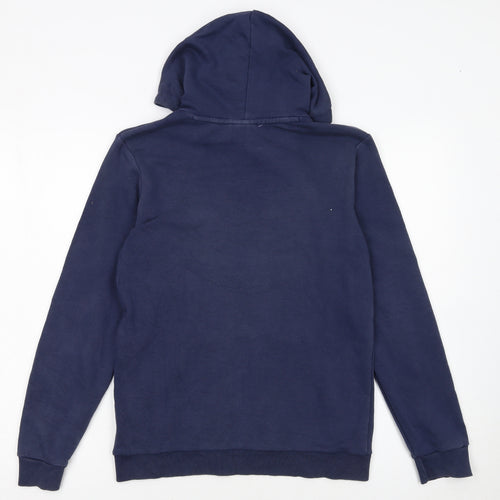 Puma Boys Blue Pullover Hoodie 13-14 Years Regular Fit Logo Cotton Blend