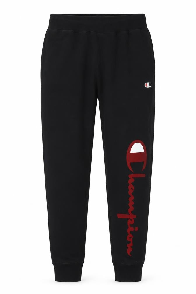 Front view of Champion Men's Black Reverse Weave Joggers, size L