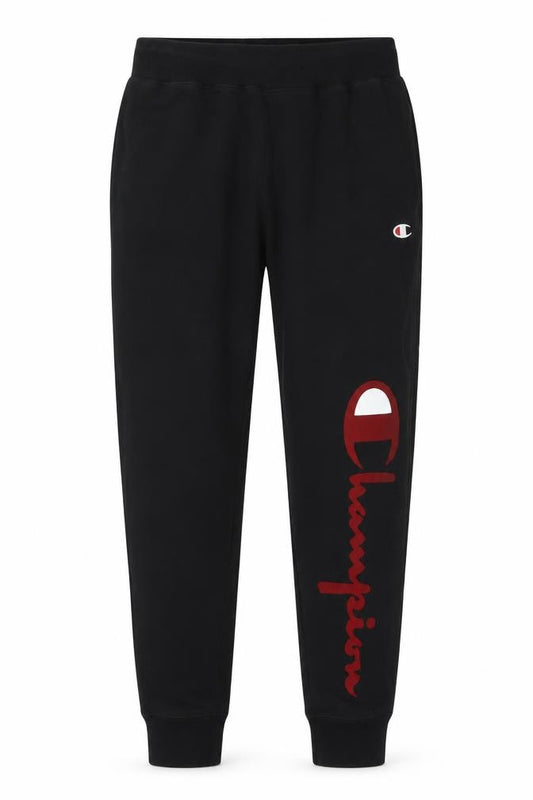 Front view of Champion Men's Black Reverse Weave Joggers, size L