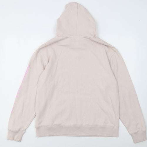 Vans Womens Beige Pink Check Pullover Hoodie Size S Cotton
