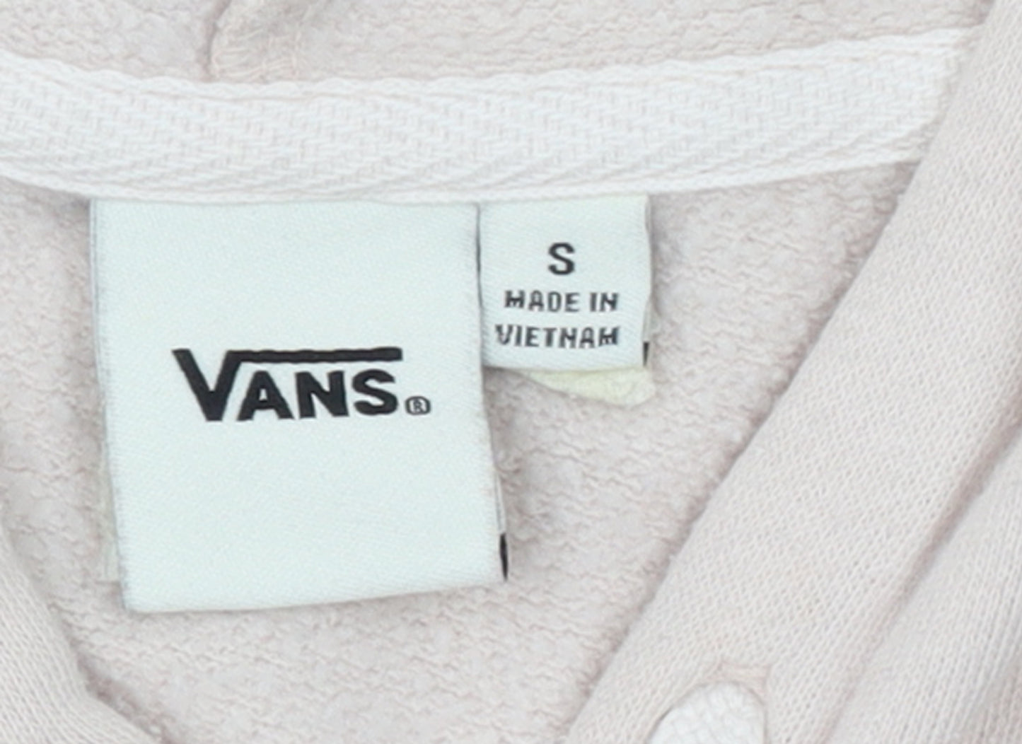 Vans Womens Beige Pink Check Pullover Hoodie Size S Cotton