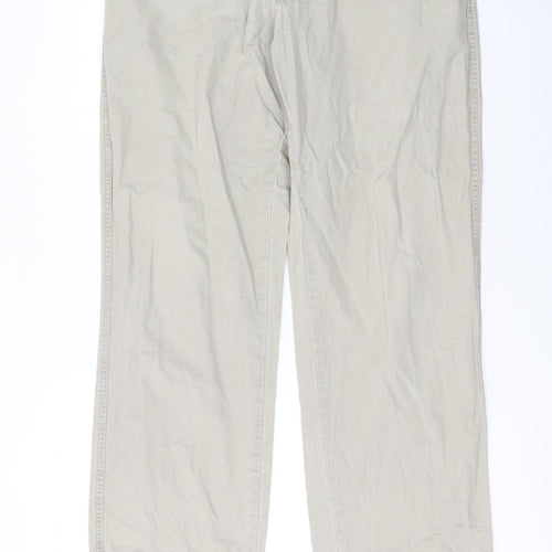 Lee Men's Beige Chino Straight Fit Cotton Trousers 36W 34L