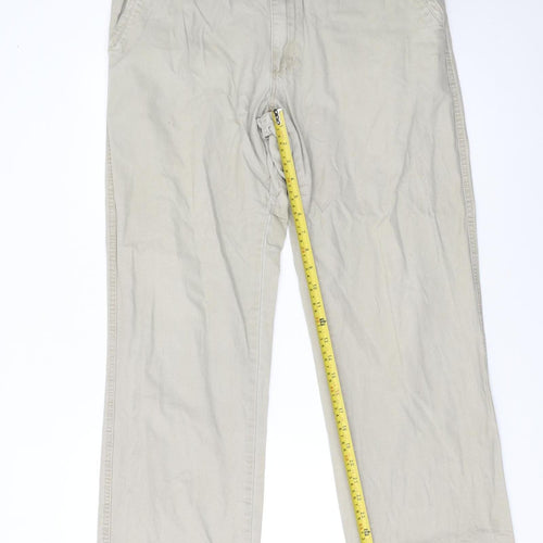 Lee Men's Beige Chino Straight Fit Cotton Trousers 36W 34L