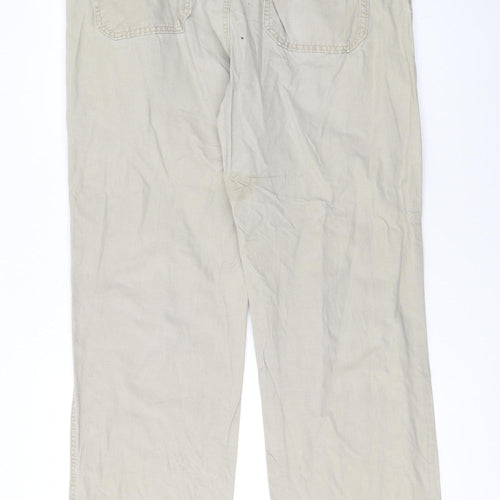 Lee Men's Beige Chino Straight Fit Cotton Trousers 36W 34L