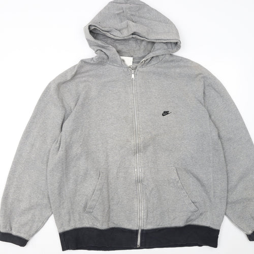 Nike Men's Grey Full Zip Hoodie 2XL Regular Fit Sportswear