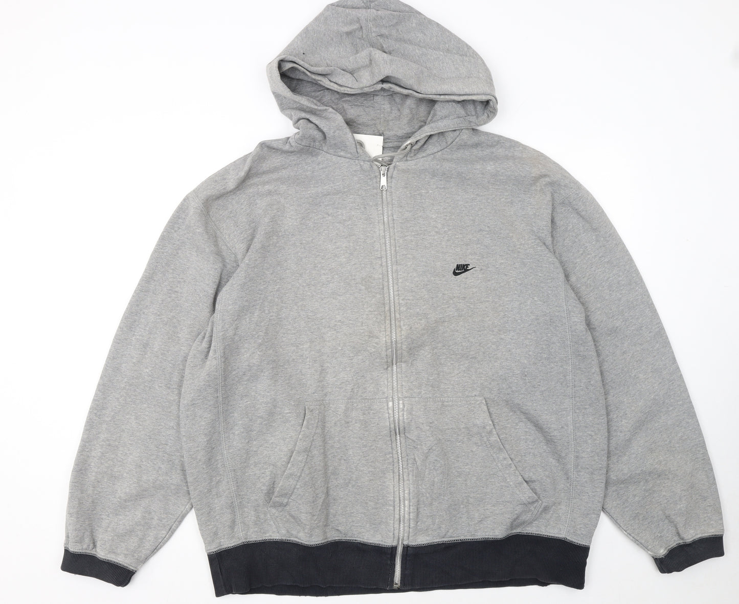 Nike Men's Grey Full Zip Hoodie 2XL Regular Fit Sportswear