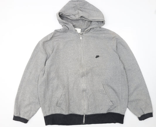 Nike Men's Grey Full Zip Hoodie 2XL Regular Fit Sportswear