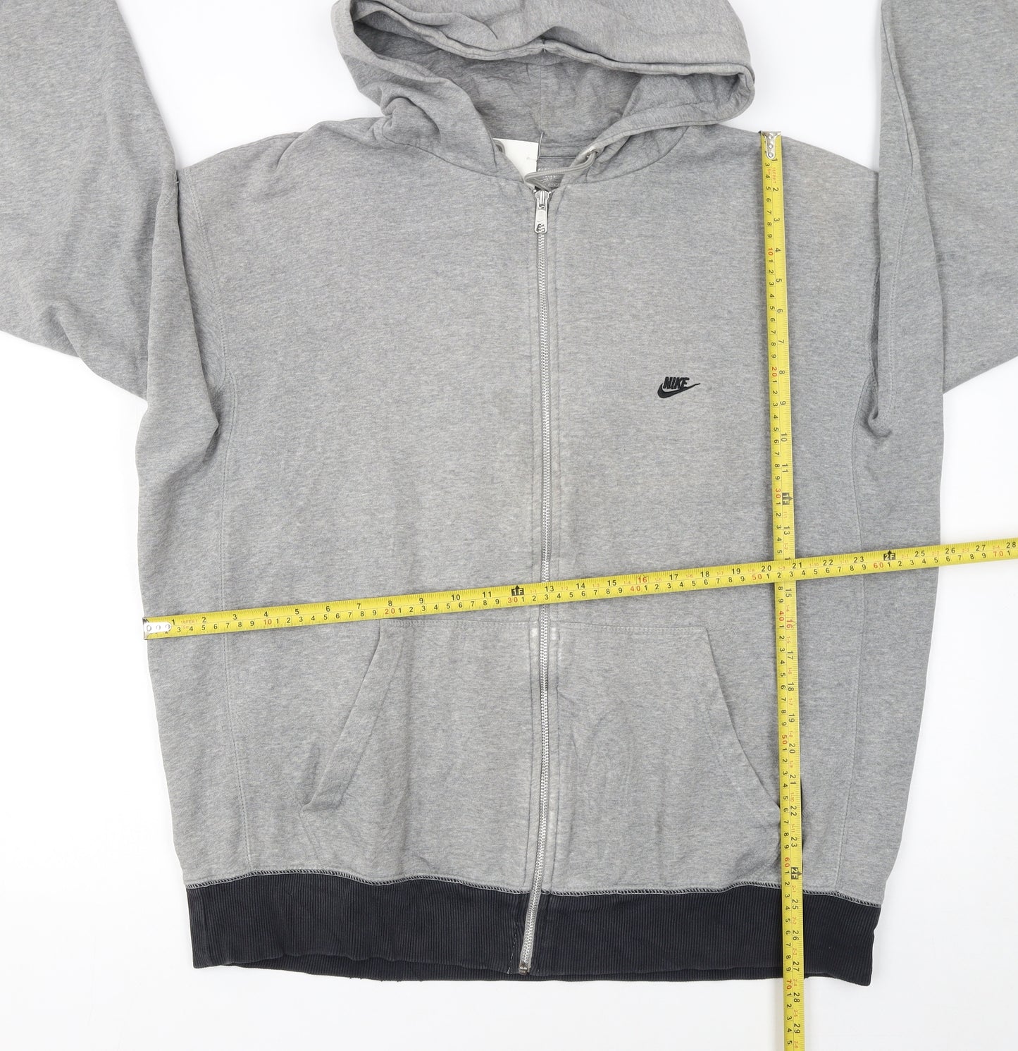 Nike Men's Grey Full Zip Hoodie 2XL Regular Fit Sportswear