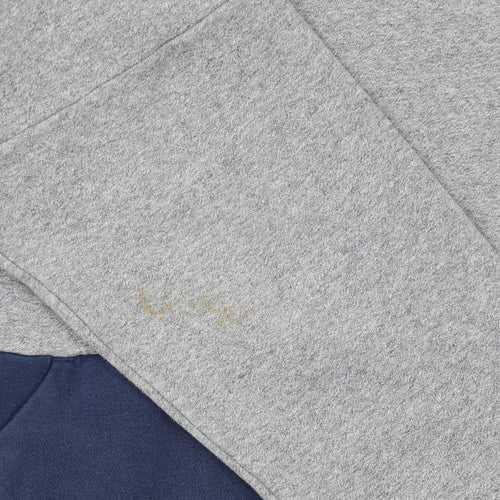 Adidas Men Grey Pullover Sweatshirt M Crew Neck Logo Sports Top